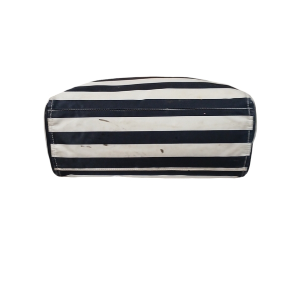 Kate Spade New York Black and White Striped Nylon Tote Shoulder Bag, - Picture 4 of 15